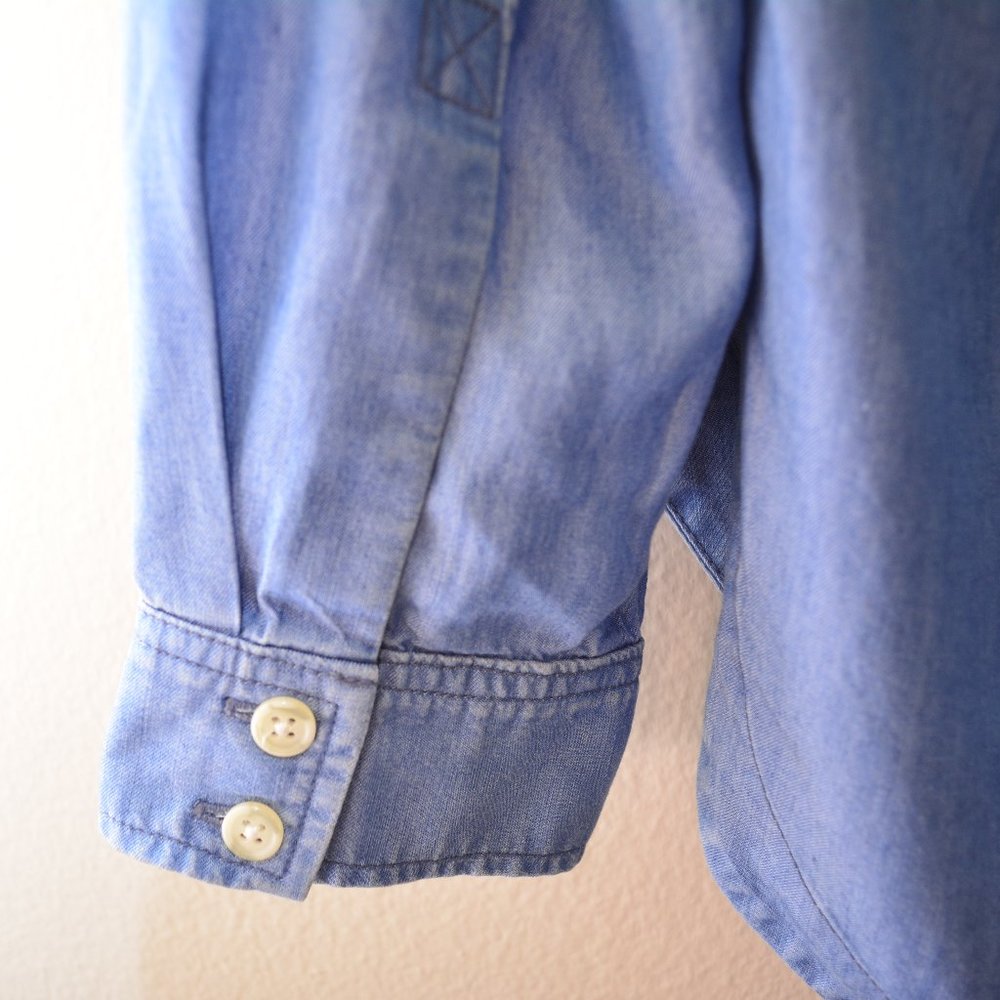 Athleta Chambray Tencel Popover Shirt Womens Size Small - Picture 6 of 10